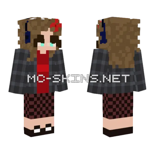 Rocker Girl Minecraft skin, front and back