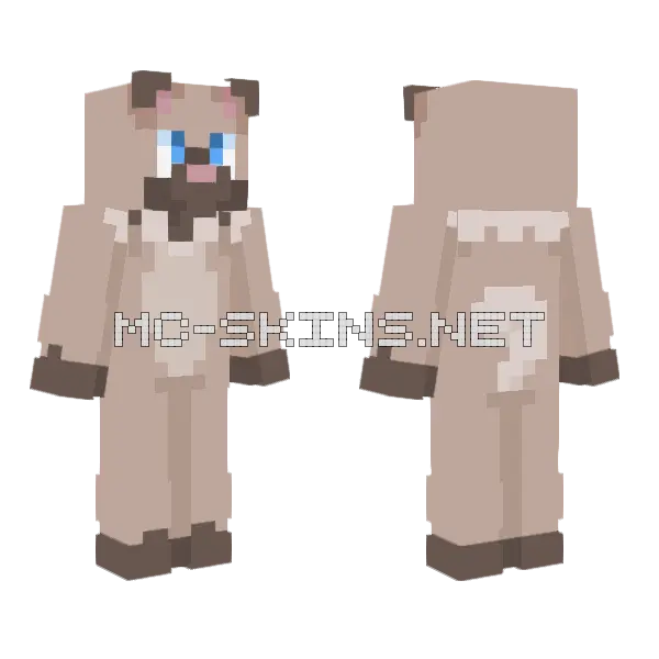 Rockruff Skin Minecraft skin, front and back