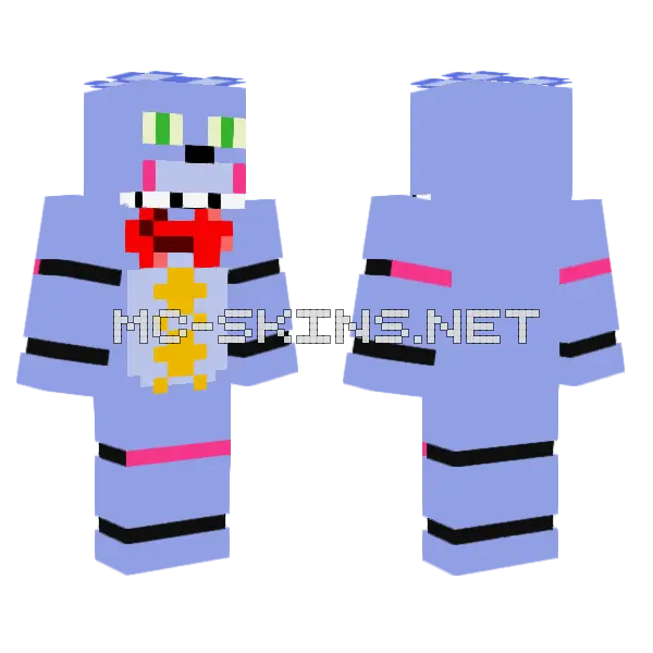 Rockstar Bonnie Minecraft skin, front and back