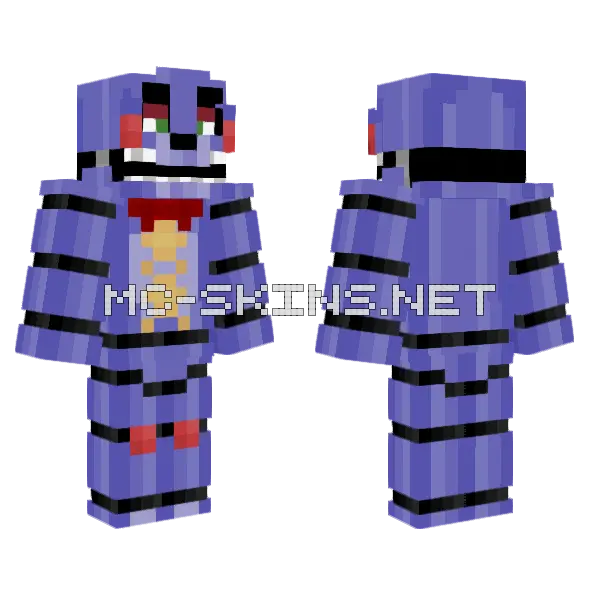 Rockstar Bonnie Earless Minecraft skin, front and back