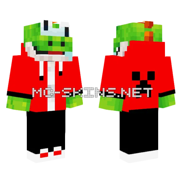 Rogerplay Red Hoodie Minecraft skin, front and back