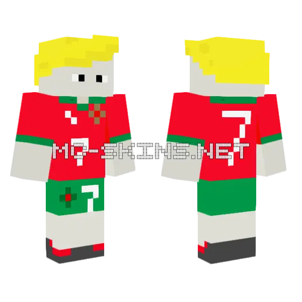 Ronaldo Fan Minecraft skin, front and back