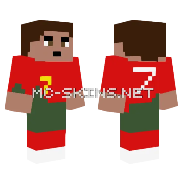 Ronaldo Footballer Skin Minecraft skin, front and back