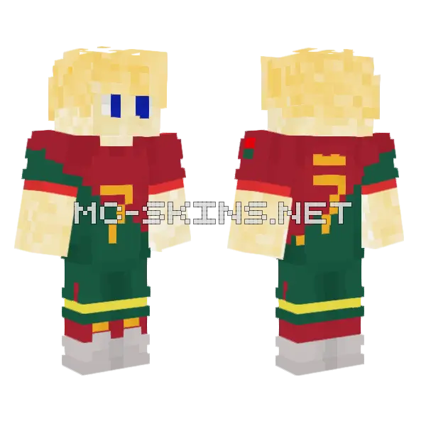 Ronaldo Jersey Skin Minecraft skin, front and back