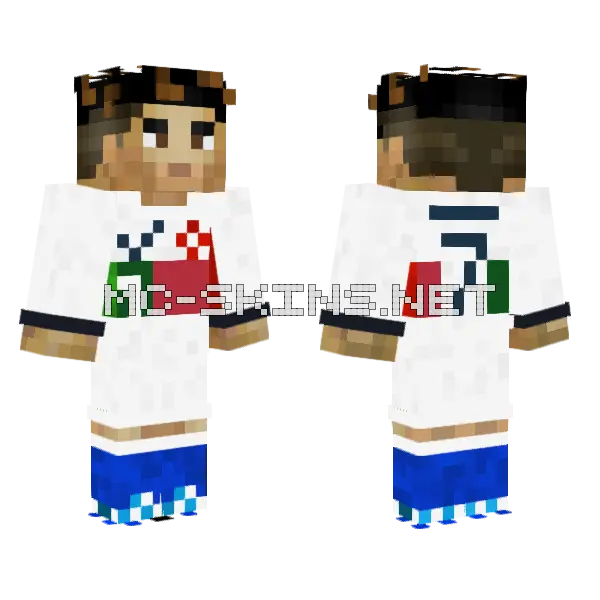 Ronaldo Portugal Qatar 2022 Away Minecraft skin, front and back