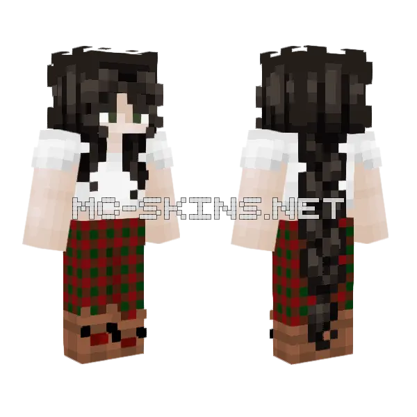 Rora Christmas Outfit Minecraft skin, front and back