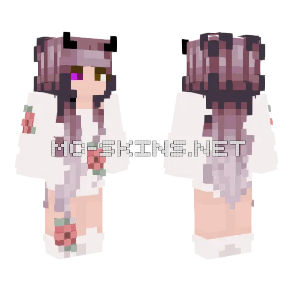 Rose Ender Girl Minecraft skin, front and back
