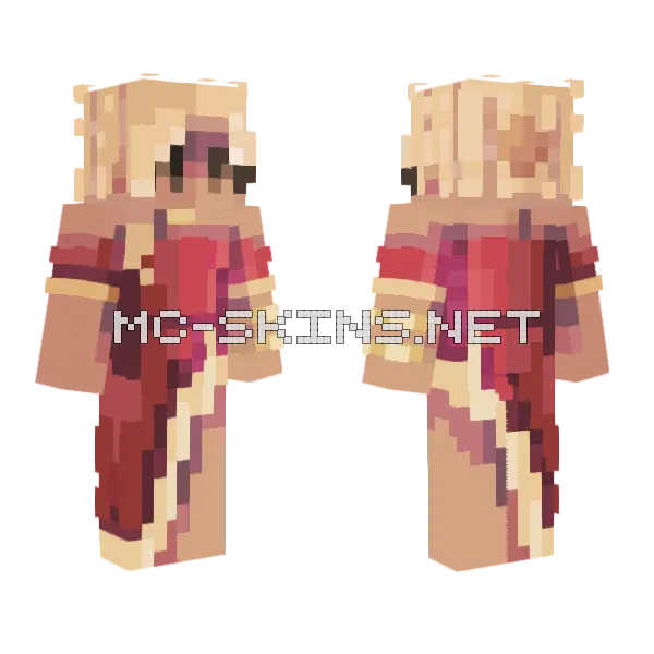 Rose Gold Glory Minecraft skin, front and back