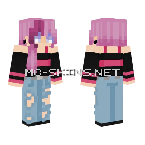 Rose Marshmallow Minecraft skin, front and back
