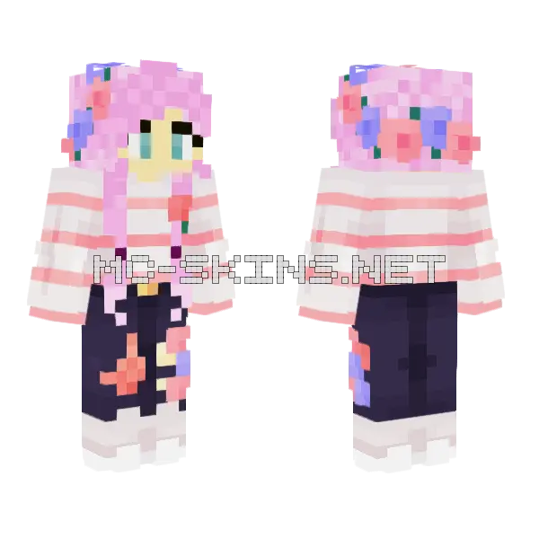 Rose Plum Girl Minecraft skin, front and back