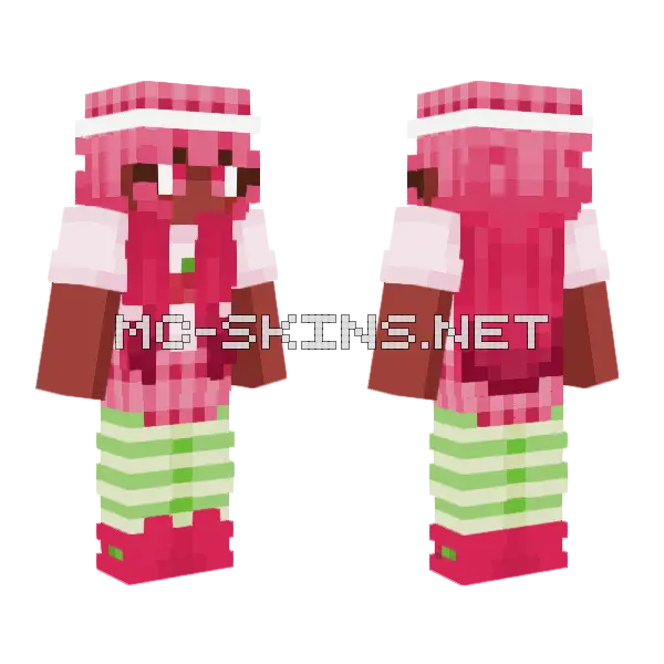 Roseberry Shortcake Minecraft skin, front and back