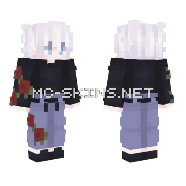 Rosed Killua Minecraft skin, front and back