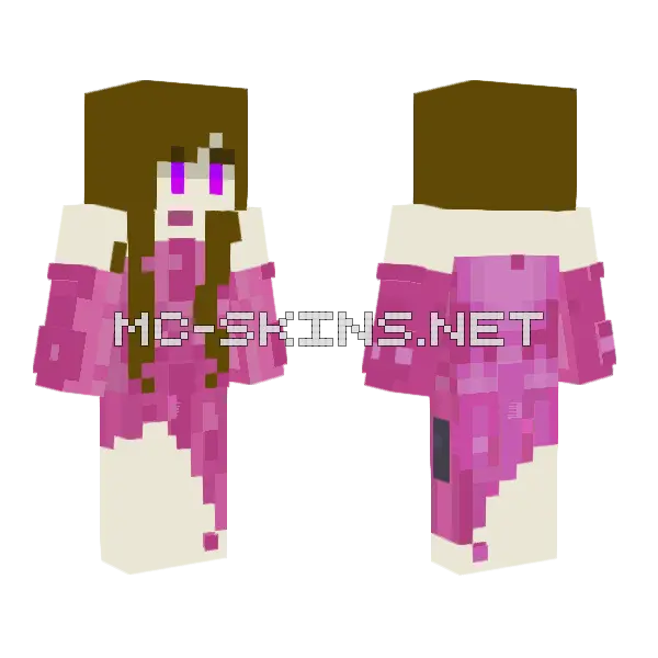 Rose's Endergirl In A Dress Minecraft skin, front and back