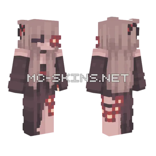Roses Halloween Minecraft skin, front and back
