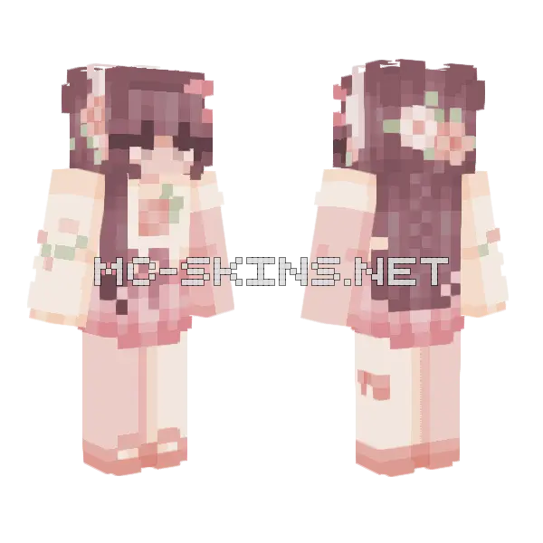 Rosy Bloom RCE Minecraft skin, front and back