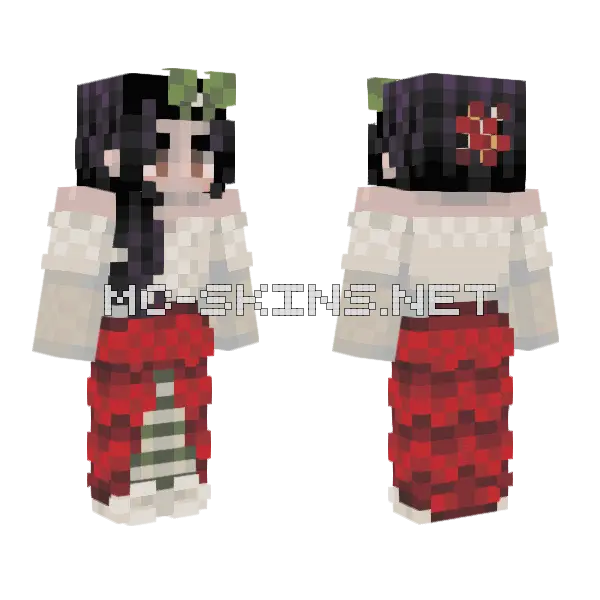 Rosy Cheeks Wide Eyes Minecraft skin, front and back