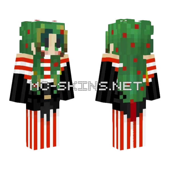 Rotten Christmas Minecraft skin, front and back