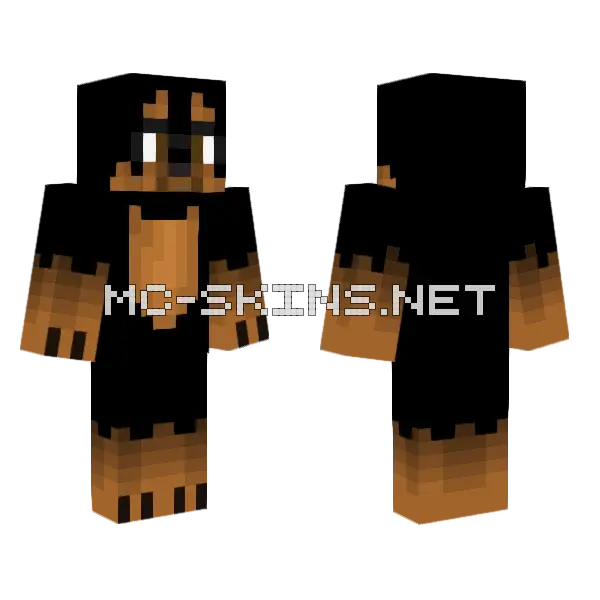 Rottweiler Chili Minecraft skin, front and back
