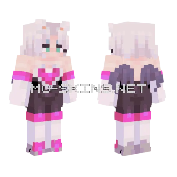 Rouge The Bat Gijinka Minecraft skin, front and back