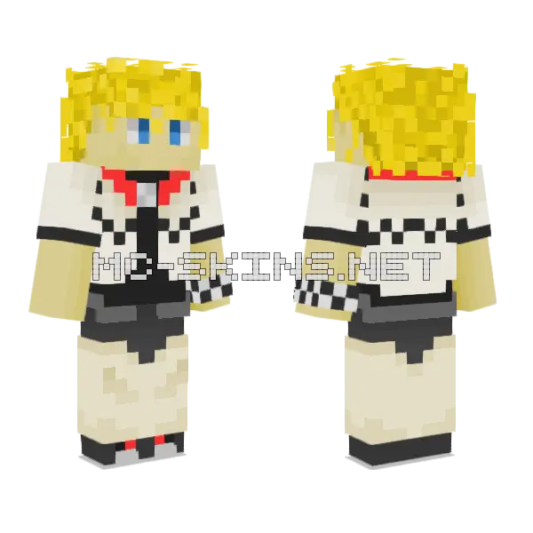 Roxas Minecraft skin, front and back