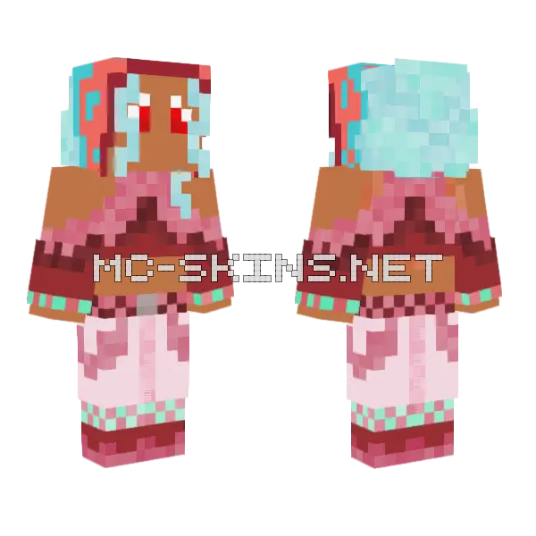 Roya Genshin Oc Minecraft skin, front and back