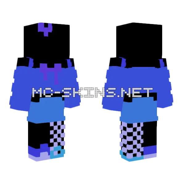 Royal In Blue Pce Minecraft skin, front and back