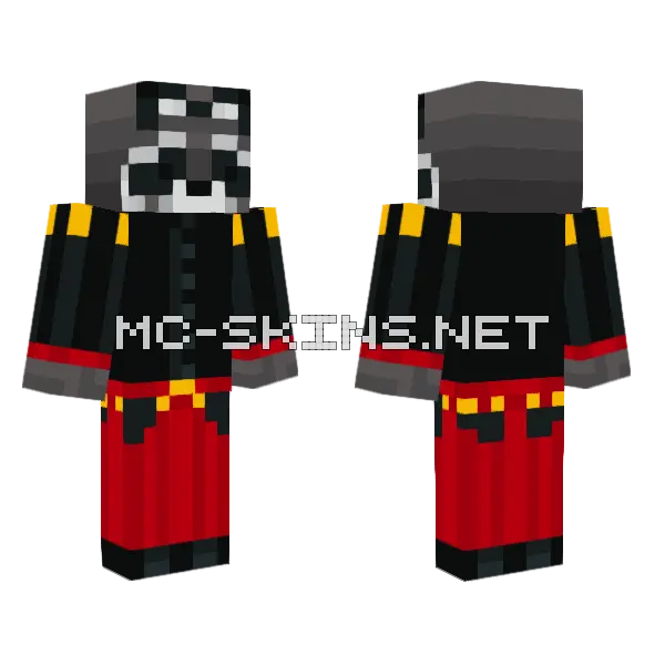 Royal Raccoon Red Minecraft skin, front and back