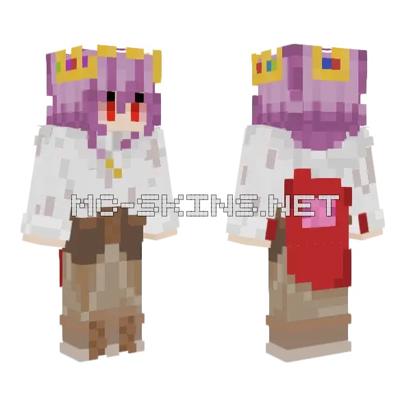 Royal Techno Minecraft skin, front and back