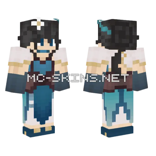 Ruan Mei Honkai Star Rail Minecraft skin, front and back