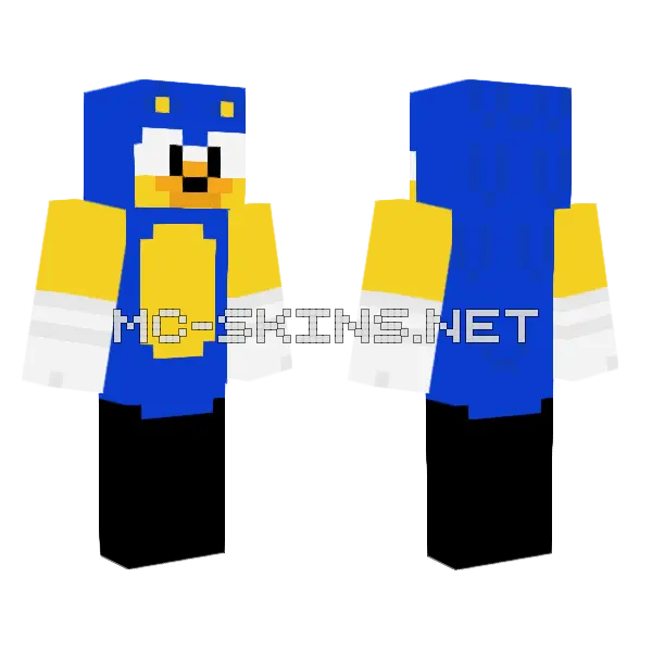 Rubber Duck Sonic Minecraft skin, front and back