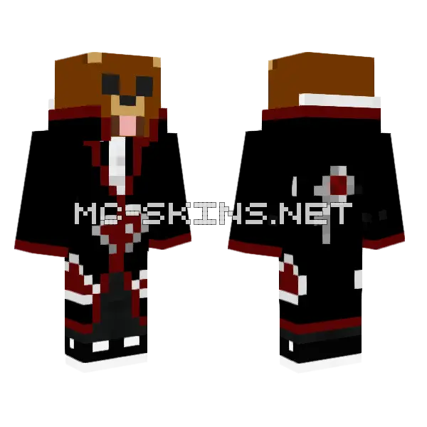Rubius Akatsuki Minecraft skin, front and back
