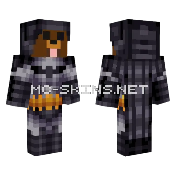 Rubius Batman 2 Minecraft skin, front and back