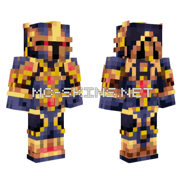 Ruby Knight Minecraft skin, front and back