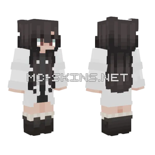 Ruby Red Girl Minecraft skin, front and back