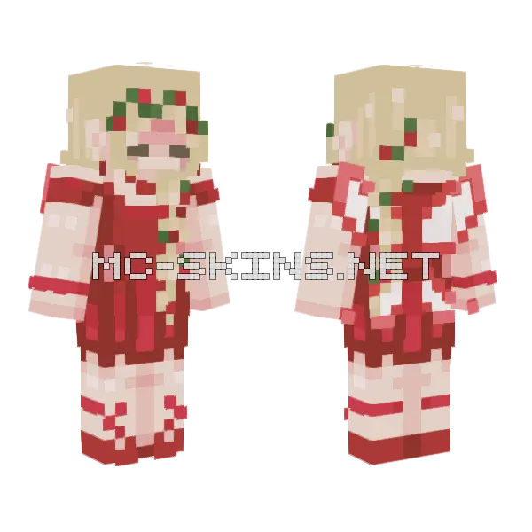 Ruby Red Outfit Minecraft skin, front and back