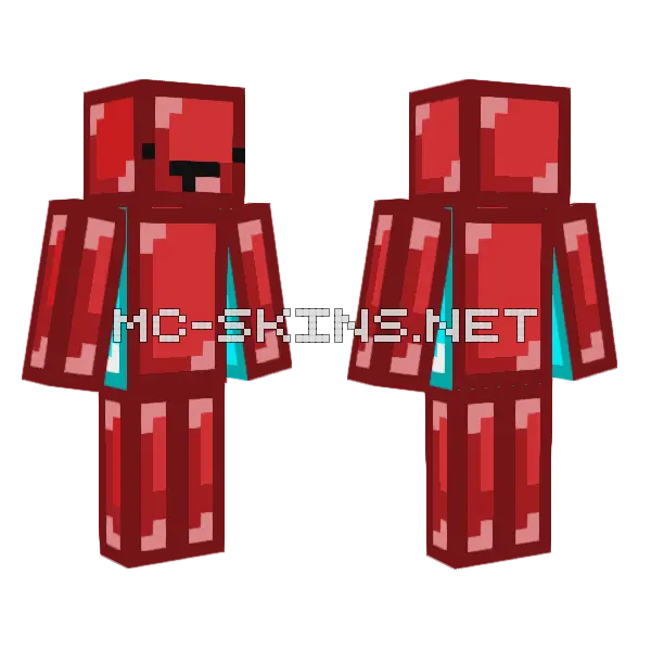 Ruby Skeppy Minecraft skin, front and back