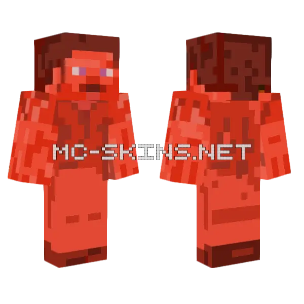 Ruby Steve Minecraft skin, front and back
