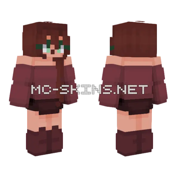 Rufous Wof Oc Minecraft skin, front and back