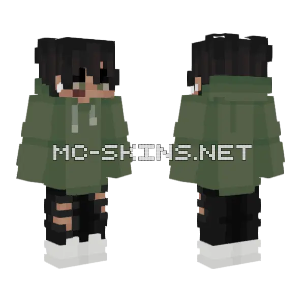 Runaway Green Hoodie Minecraft skin, front and back