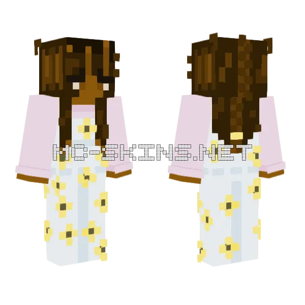 Running Through Sunflowers 2 Minecraft skin, front and back