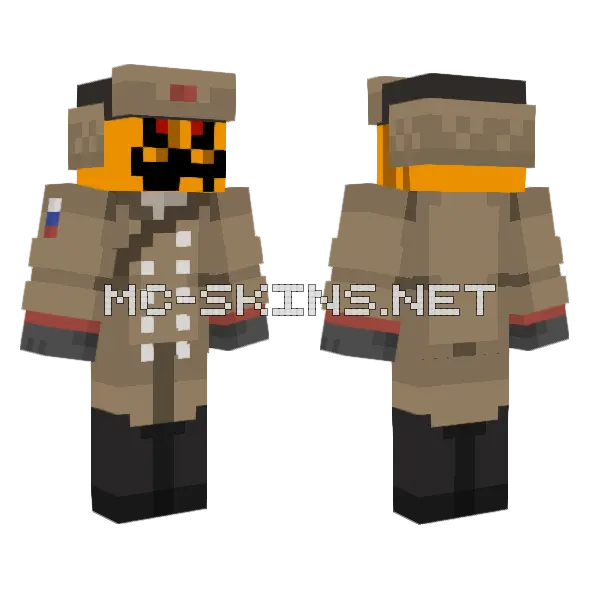 Russian Pumpkin Minecraft skin, front and back