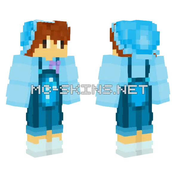 Ryguyrocky Cerulean Candy Canes Minecraft skin, front and back