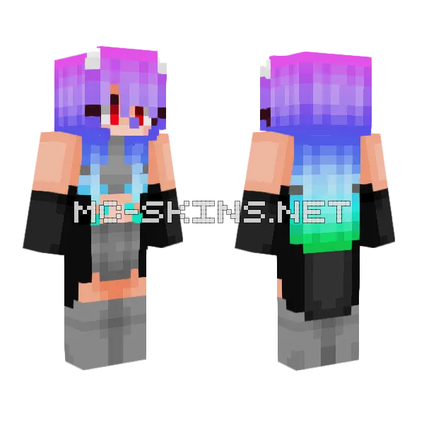 Ryoko Chibana OC Minecraft skin, front and back
