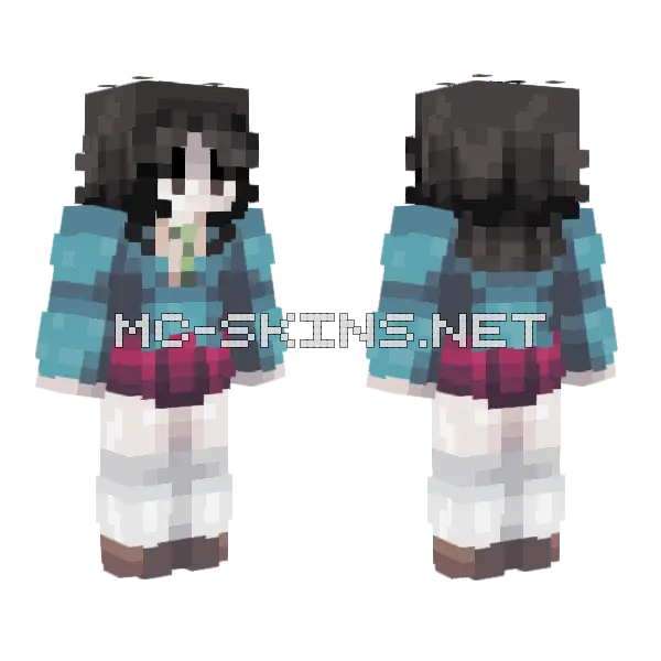 Ryoko Hirose Minecraft skin, front and back