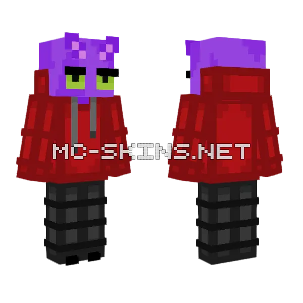 Ryth Skin Red Hoodie Minecraft skin, front and back