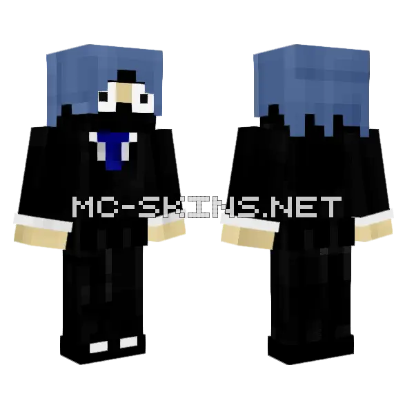 S2enriko Black Ninja Minecraft skin, front and back