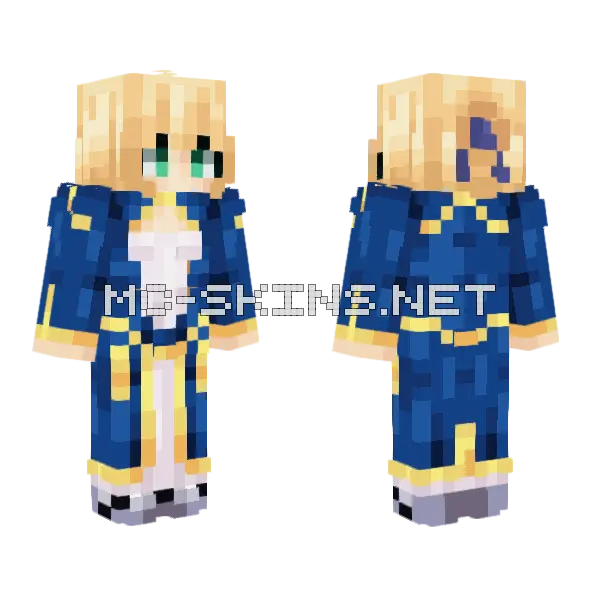 Saber Artoria Pendragon Minecraft skin, front and back