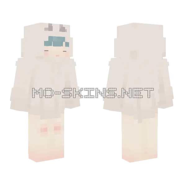 Sad Bunny Girl Minecraft skin, front and back