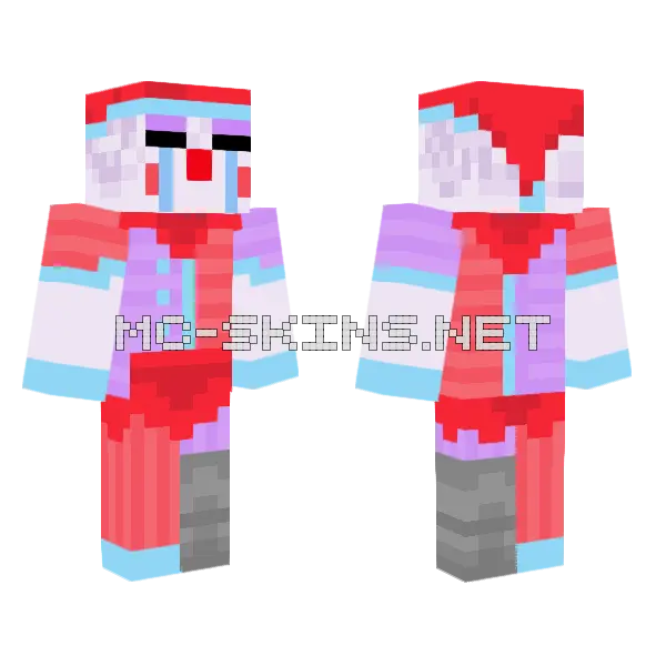 Sad Clown Minecraft skin, front and back