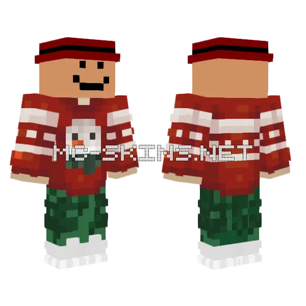 Sad Snowman Skin Minecraft skin, front and back